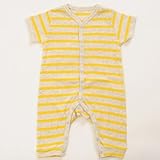 OCEAN＆GROUND オーシャンアンドグラウンド 半袖ロンパース ボーダー_イエロー 70