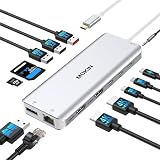 MOKIN USB Cドッキングステーション type cドッキングステーション【12-IN-1 HDMI+DP+VGA 三画面出力4K@60P】USB Cハブ 2*USB 3.0 1*100W DP 1*1000Mbps RJ45 1*SD/TFカードポートMacbook/Dell/HP/ASUS/Lenovo/Surface幅広い互換性