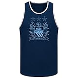 マンチェスター・シティFCサッカークラブチームCrestメンズタンクトップネイビー S ブルー