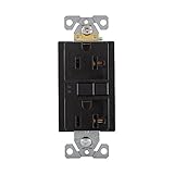 Eaton GFCI Self-Test 20A -125V Duplex Receptacle with Standard Size Wallplate, Black [並行輸入品]