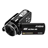 BUZHI デジタルビデオカメラ 4K ハンドヘルドDVプロフェッショナルデジタルビデオカメラCMOSセンサービデオカメラ、ホットシュー搭載、マイク3.0インチIPSモニターバーストシューティングアンチシェイク機能