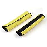 uxcell シートベルトカバー　シートベルトパッド　安全　車用　シンプル　ナイロン　2個セット　イェロー