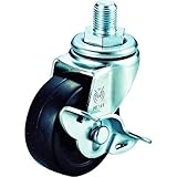 ユーエイ ねじ込みキャスターS付自在車 50径ゴム車輪 LT-50RS-M8-14