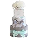 ベビーアルテ weegoamigo ウィーゴアミーゴ おくるみ 2枚付 3段 おむつケーキ 【おむつ:パンパースSサイズ】 グレーディグリース