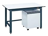 直送品 サカエ SAKAE 軽量作業台KKタイプ・キャビネットワゴン付 KKD-127LC