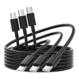 For Phone 15 充電ケーブル USB-C 【1.8M 3本 】 Type-C to USB-Cケーブル 60Ｗ PD対応 タイプC for Phone15 シリーズ 高速データ転送 Type-C ケーブ ル 3A急速充電 ブラック For Pad 4/6/10、Galaxy、HUAWEなど各種対応 ブラック