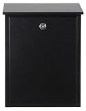 Qualarc Allux 200 Wall or Post Mount Locking Galvanized Steel Mailbox in Black [並行輸入品]