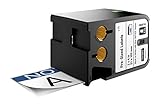 Dymo Industrial pre-sized安全ラベルラベルMakersのDymo XTL、ブラックonホワイトwithブルーヘッダー、2 " x4 " 1ロール( 1868715 )