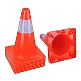 Yescom 18 Height Red PVC Safety Plastic Traffic Cones w/ Reflective Strips Collar Set of 4pcs by Yes