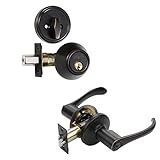 Dynasty Hardware V-CP-VAI-12P, Vail Front Door Entry Lever Lockset and Single Cylinder Deadbolt Comb