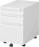サイドチェスト キャビネット インキャビネット 3段 三段 サイドワゴン ワゴン 収納 チェスト デスク収納 パソコンデスク pcデスク 鍵付き オフィス 事務 作業効率 スチール製 キャスター付 (ホワイト)