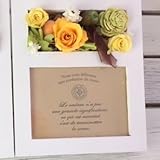 ローズガーデンのフォトスタンド♪パステルローズ　写真1枚タイプ パステルイエロー（プリザーブドフラワー）写真立て