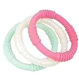 Teething Ring 3 Pack - mooi baby - Baby Teething Rings - GIRL Baby Teether - 100% Silicone Infant Te