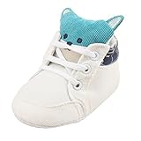 Tortor 1bacha(JP)　男女兼用　ベビーシューズ　男の子　女の子　可愛い　狐　キッズシューズ　ファーストシューズ　ボーイズ　新生児　乳児靴　出産祝い　歩行練習　プレゼント　春秋　青　白　1