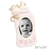 Baby Photo Frame Baby Bottle Shape 2.5 x 3.5 Pink by Widdop Bingham