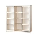 小島工芸 日本製 組立不要 健康仕様のFフォースター 耐荷重に優れた中がしっかりつまった丈夫な棚板 高さ95.2cm スライドタイプ オープンラック OF-90スライドオープン ウッディホワイト [幅90.2cm 奥行41cm] 23117