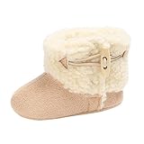 Tovadoo ベビーシューズ ブーツ プリンセス 女の子 秋冬 裏ファー ソフト 暖かい 滑り止め 歩行練習 つま先保護 室内 ギフト 0-18ヶ月