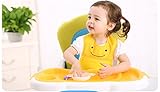 赤ちゃん食事用スタイ　ベビーエプロン　食品級シリコン+ポリエステル　　折り畳み式　防水 漏れ防止シリコーン立体ポケット　よだれかけ　柔らかい材質　無毒無味　食事用　油が落ちるスタイ　外出携帯に便利　食