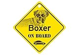 Boxer ON BOARD カーサインボード：ボクサー 乗車中 ミニサイン 吸着盤つき Made in U.S.A [並行輸入品]