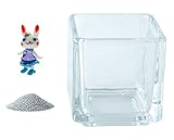 花市場直送便 ミニチュアガラス ラビちゃん グレープ & カラーサンド シルバー & 植え込み用グラス ニューブロックS