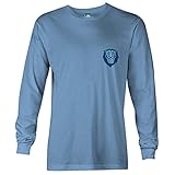 Columbia University長袖Tシャツby Ivysport – マスコットロゴ、100コットン、ライトブルー、長袖Tシャツ XL ブルー