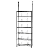 ルミナス メタルラック テンションラック 7段 幅76cm ノワールシリーズ ブラック 幅78×奥行27.5×高さ220~280cm ポール径25mm NO76-7T