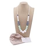 Mamimami Home 歯固め ネックレス シリコン ママ授乳ジュエリー はがため ママのネックレス チュアブルおしゃぶり 赤ちゃんのおもちゃ[BPAフリー][FDA認可済]安全 無味 (ミント)