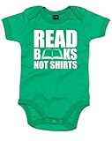 (シャツではなく、本を読んで。) Read Books Not Shirts, プリント　ベビースーツ - グリーン/白 12-18 ヶ月