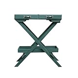 LJ レトロフラワースタンドダブルレイヤーソリッドウッドリビングルーム/バルコニー/屋内フラワースタンド (色 : 青)