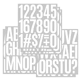 DELUXEFOX アルファベット シールと数字 シール 7.6cm【7枚セット】手帳シール PVC材質の防水シール 大きい 英語 アルファベット ステッカー 番号シール 数字 ステッカー ステッカー 貼 - 白