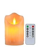 キャンドルライト、揺らぐ炎とワックスを垂らすのリアル感、単4形電池式(別売り)暖色光ledろうそく燈、リモコン付き、2/4/6/8時間を自動消燈設定、明るさも調整できる、パーティー、祈願、誕生日、記念
