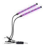 ゴシレ Gosear 18 w デュアルヘッド植物 LED 成長ライト成長電球屋内庭温室効果水耕水生植物植物のランプ