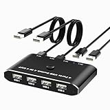 USB 切替器 4入力4出力 USB 切り替え器PC4台用 1台のプリンターを4台のパソコンで使用 パソコン 4台 キーボード 1台 マウス キーボード 切り替え USB セレクター USB スイッチャー PC 切替器4 USB-Aポート キーボード/マウス/プリンター/他のデバイス対応 4本のUSBケーブル付き 日本語説明書付き