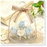 プリザーブドフラワー 花花 アンジーの庭 バラ (ガラスドーム 入り) お祝い プチギフト プレゼント ギフト (アリス ブルー)