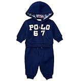 POLO RALPH LAUREN (ポロラルフローレン) フリース フーディ & パンツ セット ベビー 男の子 ネイビー 80cm (12ヶ月) [並行輸入品]