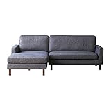 【takano_mokkou 高野木工MAALEソファ ジェーズロング(左肘)+2人掛け(右肘)】Navy ネイビー L字型3人用 ジェーズロング カウチソファ コーナーソファ 肘付き 大川家具 木脚 (マーレ navy ジェーズロング(左