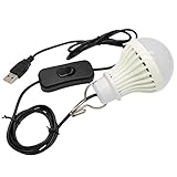 LEDGLE 5W USB LED電球 ポータブル LEDライト USBライト 電球形 USB給電 USB端子 スイッチ付き キャンプライト アウトドア ランタン デスクライト ベッドランプ 車中泊ラ
