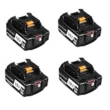 マキタ互換 18V バッテリー BL1860B 6.0Ah 対応 マキタ18V 電動工具用 防火材料シェルと長寿命電池セル採用 BL1820 BL1830 BL1840 BL1850 BL1860など 互換 製造物責任保険付 PSE認証済品 (OPR1860 4set battery New)