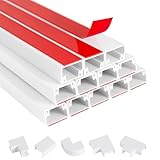 Maveek 配線カバー 30cmショートタイプ ケーブルカバー コード隠し ホワイト カバー12本+パーツ22個セット