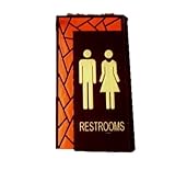 トイレ サイン プレート / Toilet 看板 / ドア・壁など貼り付けタイプ TSP752 (タイプE)