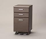 袖 収納/キャスター付き ワゴン W330×D400×H590 オシャレ シンプルキャビネット