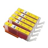 BCI-381XL キヤノン用 互換 インクカートリッジ イエロー BCI-381XLY×5 大容量 残量表示 個包装 対応機種：PIXUS TR8630a TR703a TR8630 他【YUBOYA】