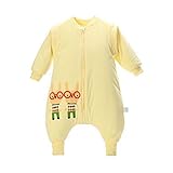 厚い 袖 取り外し可能 4シーズン赤ちゃん寝袋 、黄 XL