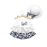 ベイビー服 女の子 Pojour 子供ノースリーブ Ｔシャツ＋パンツ ガールズかわいいフローラルパンツ 子供ギフト 綿 通気 80cm ブルー