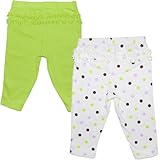 カーターズ（Carter's）女の子ライム&カラフル水玉模様ボディースーツにピッタリなラッフルパンツ2枚セット 3months 3ヶ月用　60cm 出産祝いギフト,ロングパンツ,ベビー黄緑フリフリパン