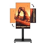 Kurflo 43インチ フルHD デジタルサイネージ 業務用 電子看板 液晶ディスプレイ スタンドセット 縦横対応 USB/分割画面/タイマー機能 耐衝撃強化ガラス 店舗用広告モニター ブラック