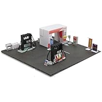 トイズキャビン TCタウン 1/64 ガソリンスタンド ペーパークラフト 改造品 1/64TCタウン ペーパーモデルキット「ガソリンスタンド拡張キット