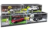 Otypus 1/64 ジオラマケース 駐車場情景セット 防塵アクリルカバー付き｜トミカ ホットウィール HW マッチボックス 1/64スケール ミニカー 展示スタンド 収納ケース 街並みジオラマ ディオラマ- 四季（4枚セット） (車両・人形別売)