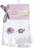 lulujo Baby Muslin Cotton Security Blankets, Elephants, 2 Count, 16" x 16" by lulujo [並行輸入品]