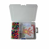 AteaMart DIY ビーズ&ペグボード (キット内容:1200ビーズ+1個ピンセット+4個ペグボード+アイロンペーパー)並行輸入品